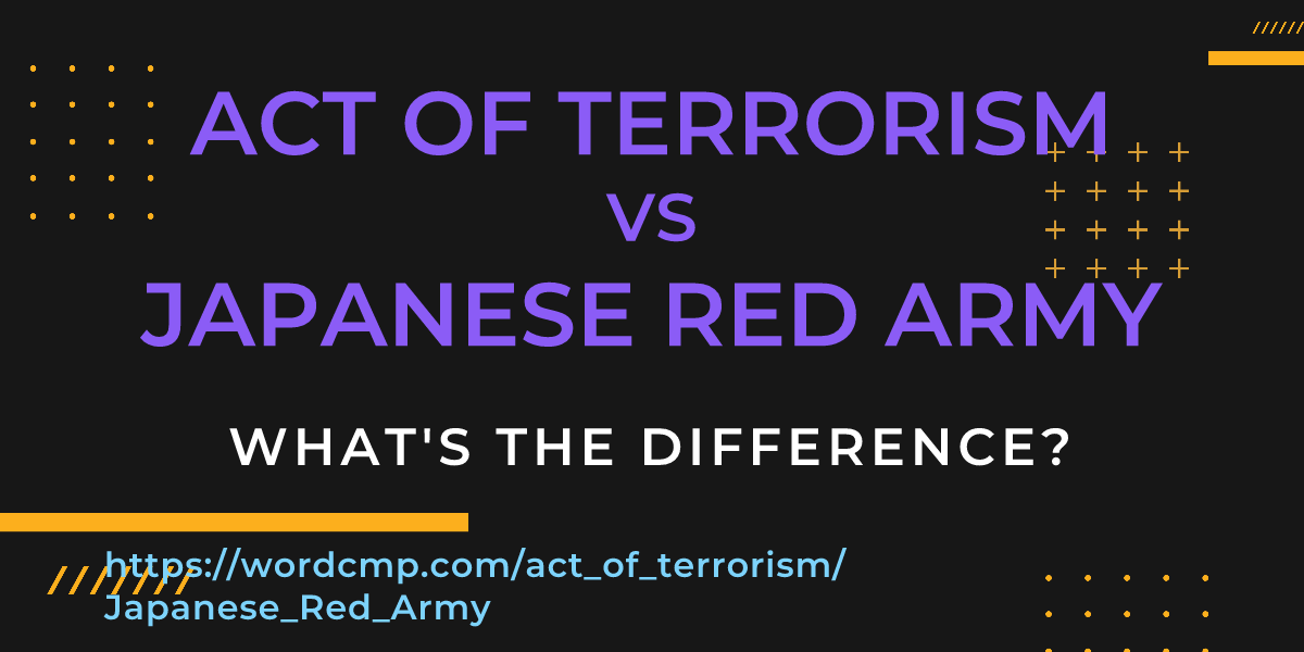 Difference between act of terrorism and Japanese Red Army
