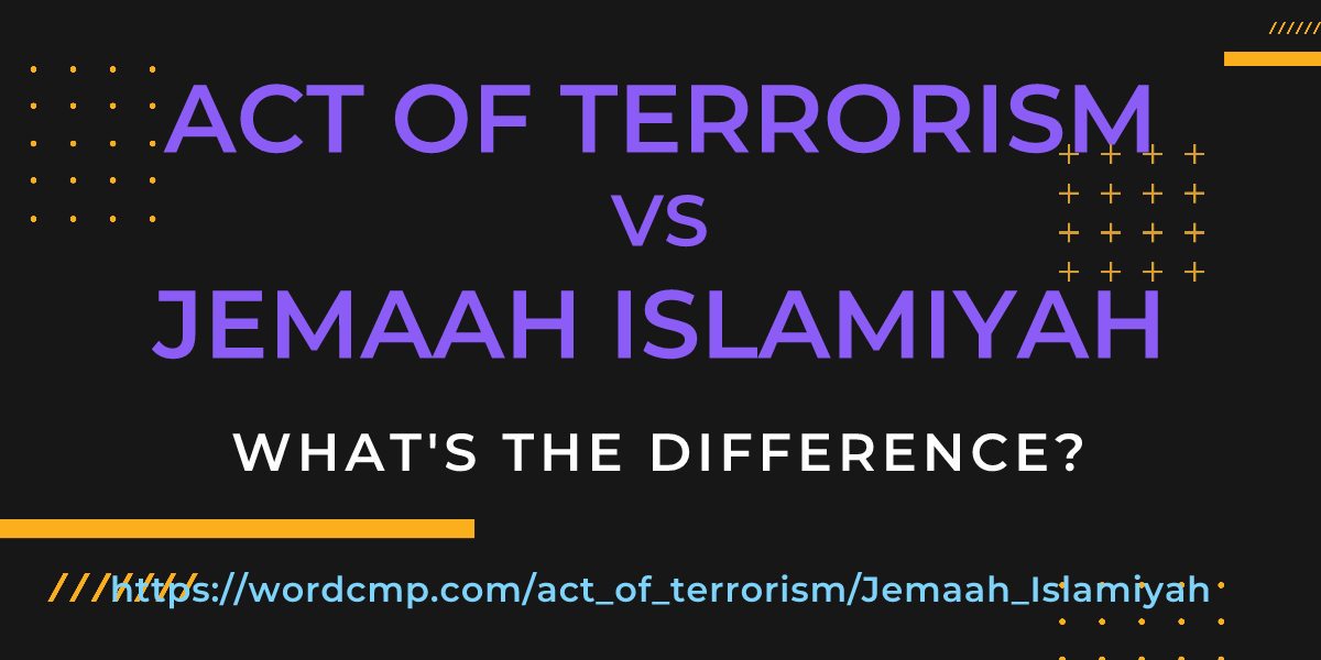 Difference between act of terrorism and Jemaah Islamiyah