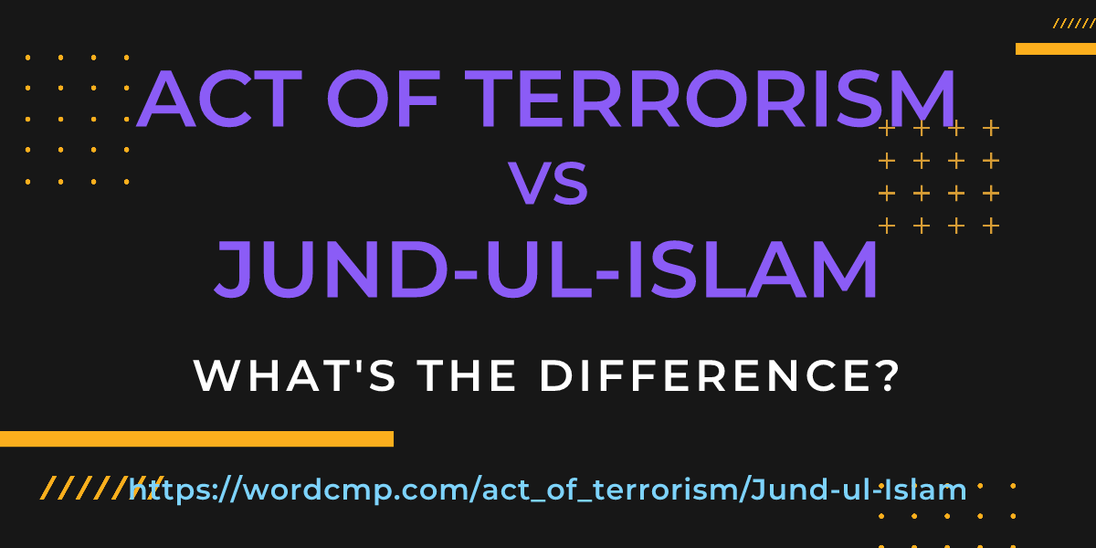 Difference between act of terrorism and Jund-ul-Islam