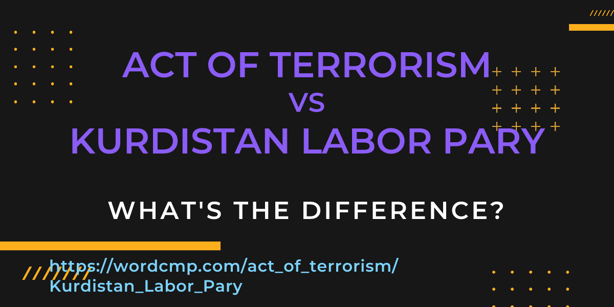 Difference between act of terrorism and Kurdistan Labor Pary