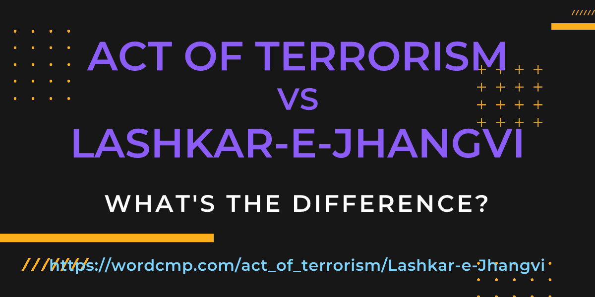 Difference between act of terrorism and Lashkar-e-Jhangvi