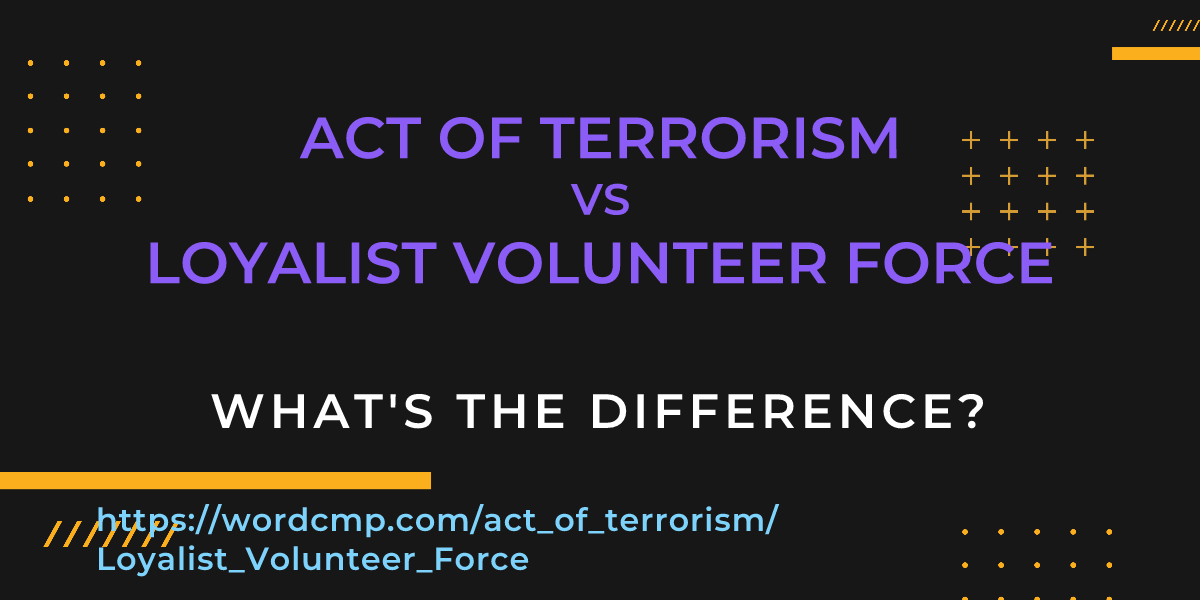 Difference between act of terrorism and Loyalist Volunteer Force