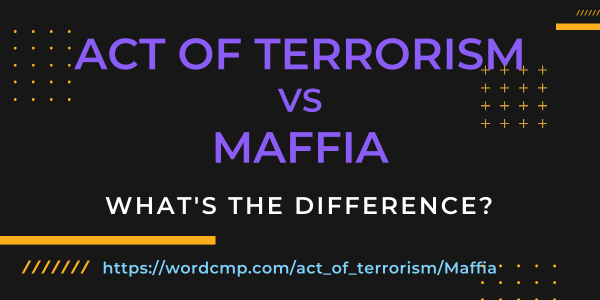 Difference between act of terrorism and Maffia