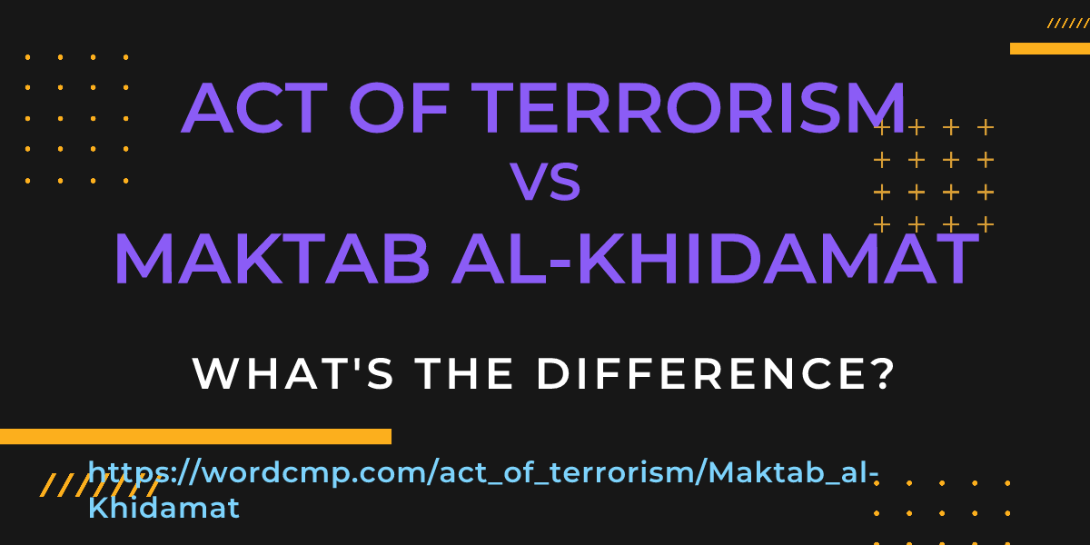 Difference between act of terrorism and Maktab al-Khidamat