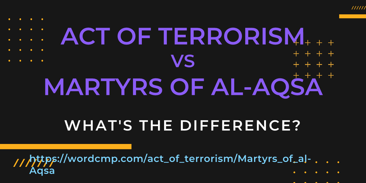 Difference between act of terrorism and Martyrs of al-Aqsa