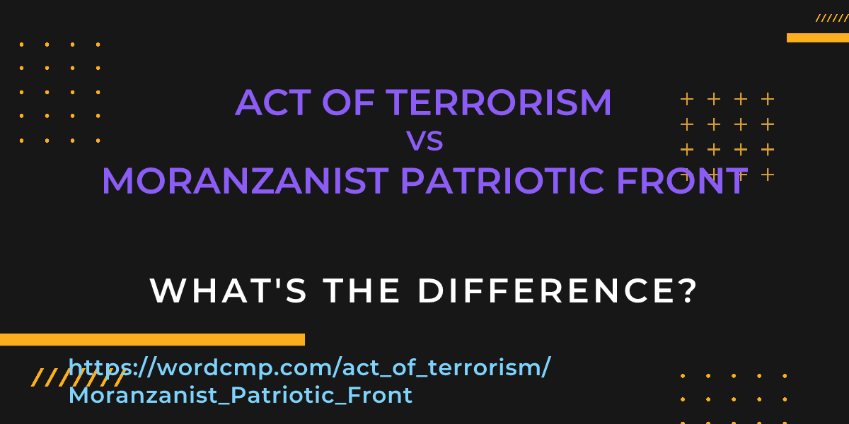 Difference between act of terrorism and Moranzanist Patriotic Front