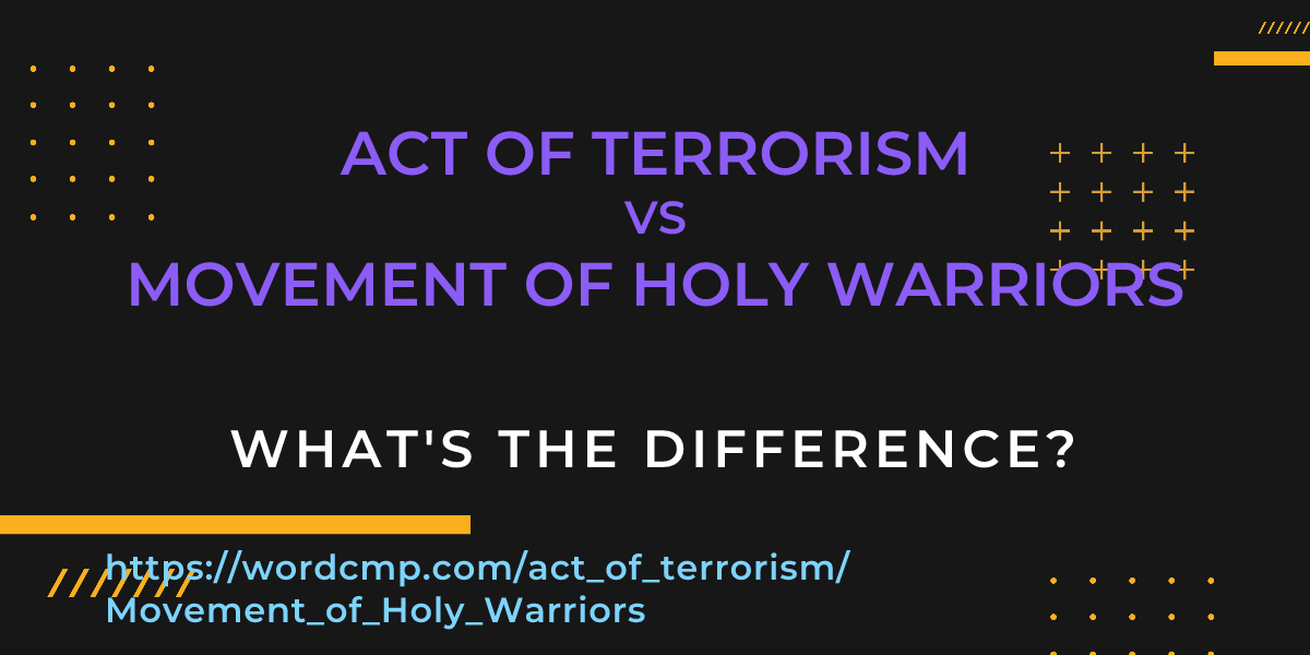 Difference between act of terrorism and Movement of Holy Warriors