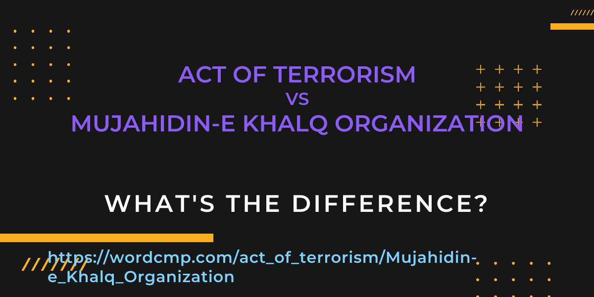 Difference between act of terrorism and Mujahidin-e Khalq Organization