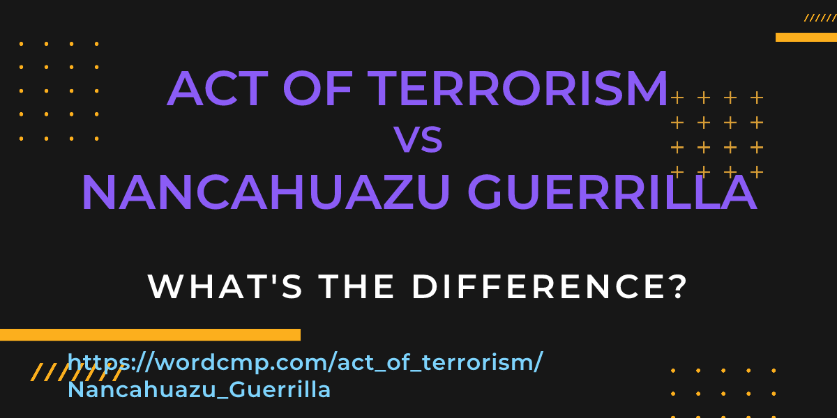Difference between act of terrorism and Nancahuazu Guerrilla