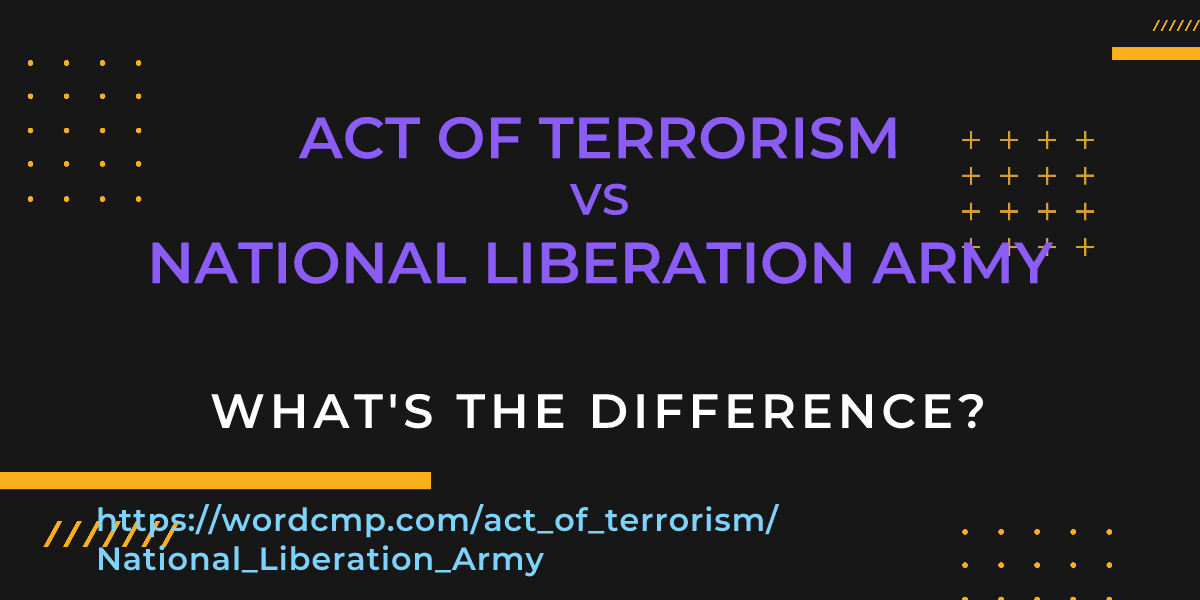 Difference between act of terrorism and National Liberation Army