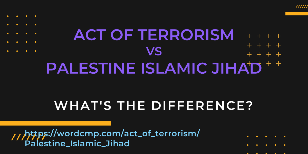 Difference between act of terrorism and Palestine Islamic Jihad