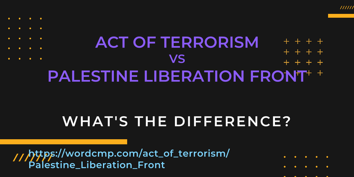 Difference between act of terrorism and Palestine Liberation Front