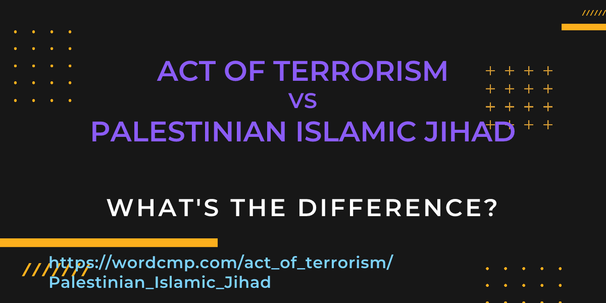 Difference between act of terrorism and Palestinian Islamic Jihad