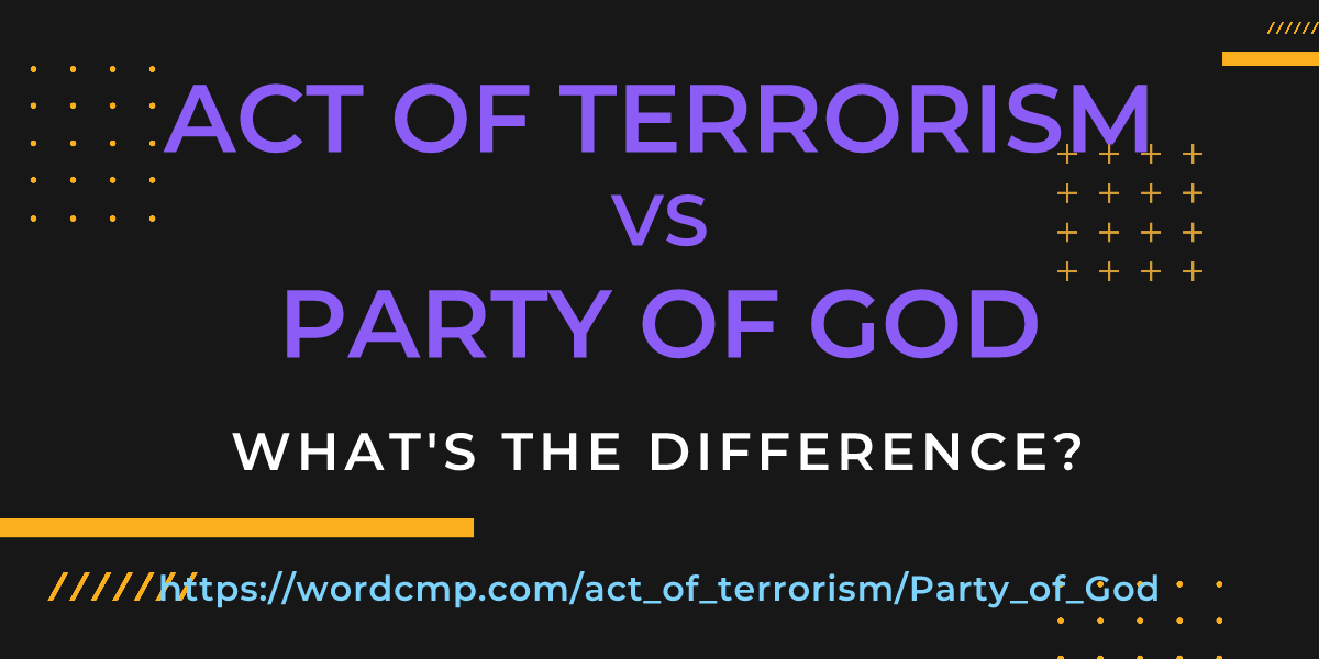 Difference between act of terrorism and Party of God