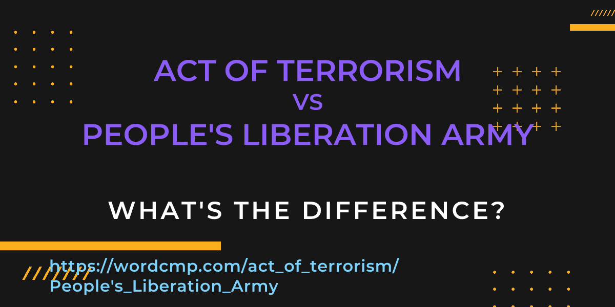 Difference between act of terrorism and People's Liberation Army