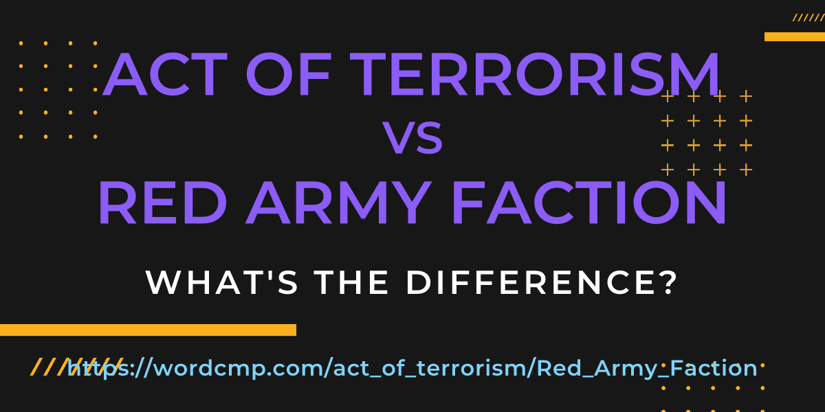 Difference between act of terrorism and Red Army Faction