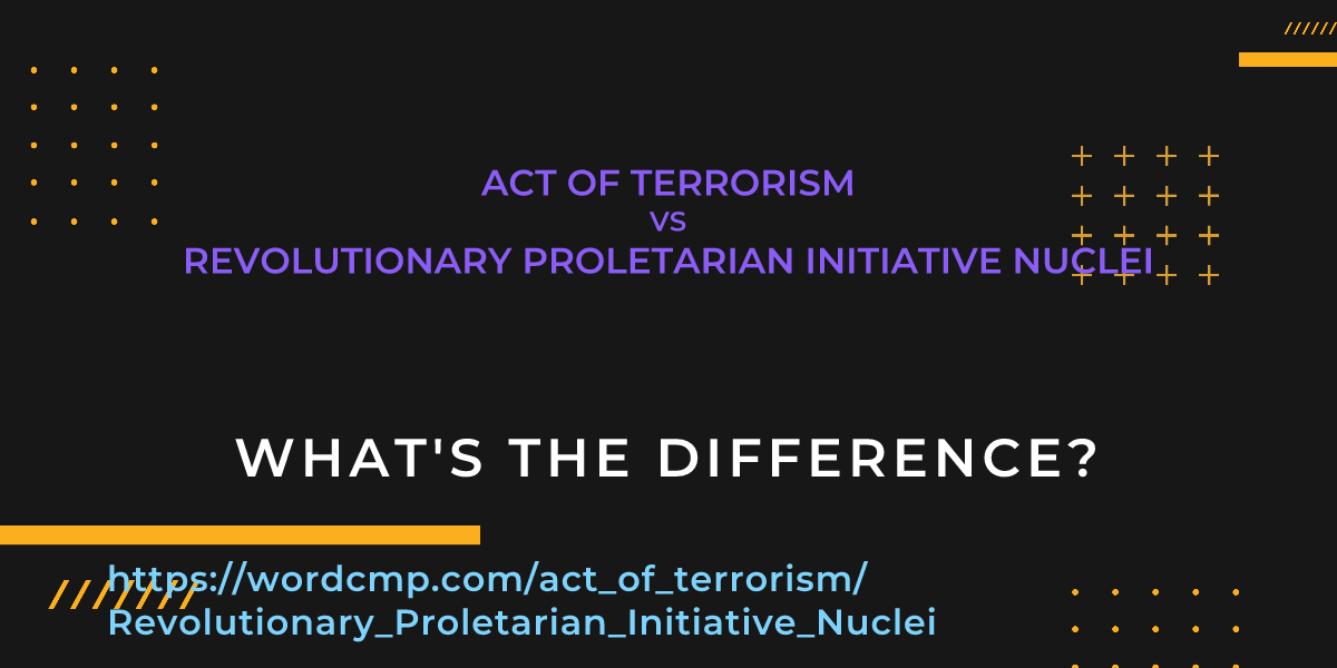 Difference between act of terrorism and Revolutionary Proletarian Initiative Nuclei