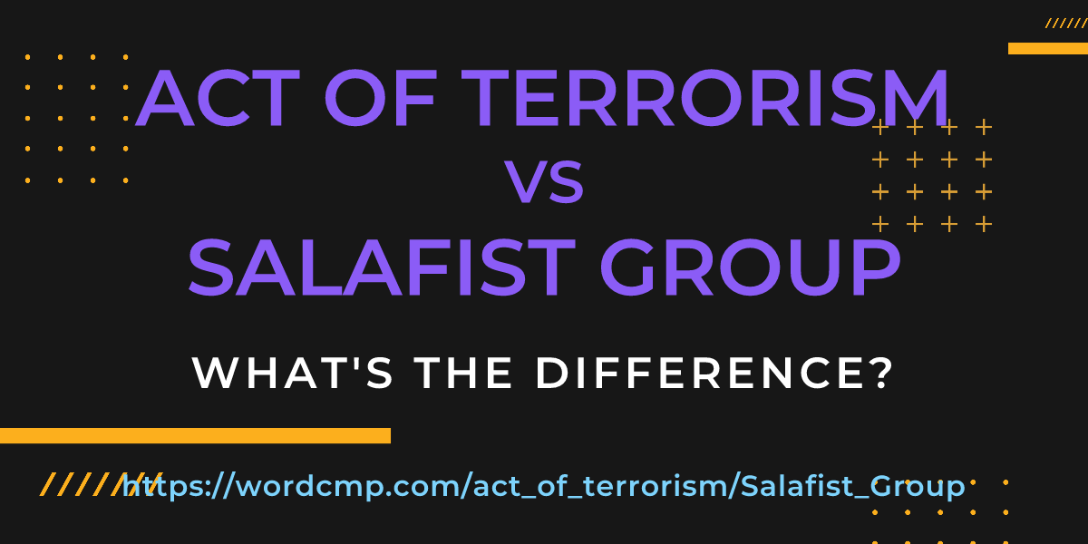 Difference between act of terrorism and Salafist Group