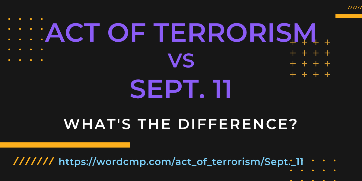 Difference between act of terrorism and Sept. 11