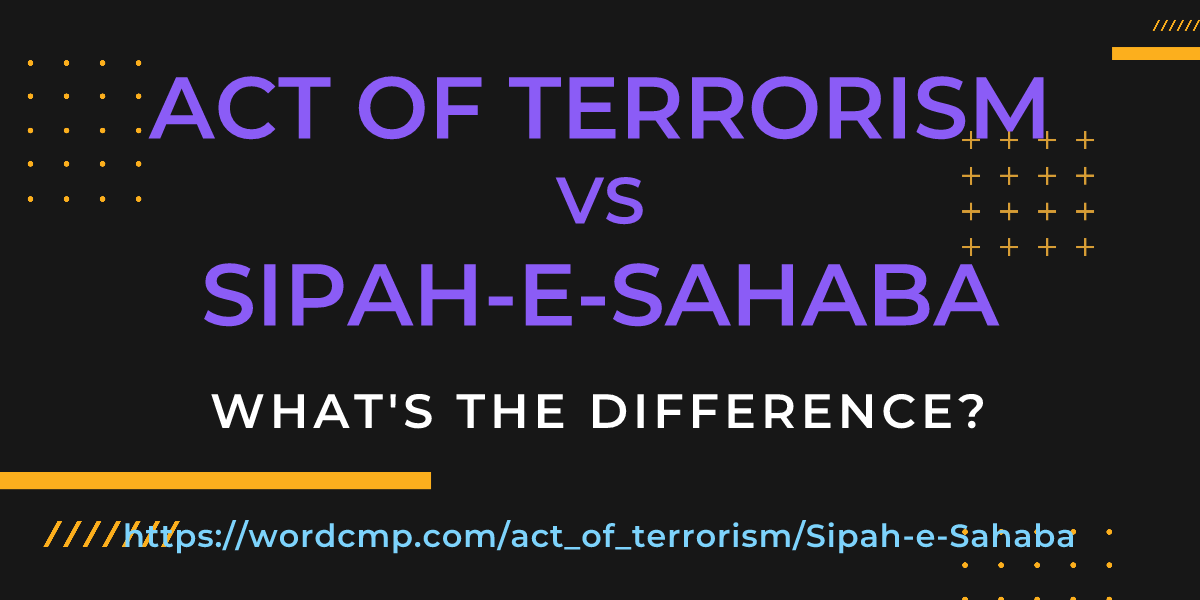 Difference between act of terrorism and Sipah-e-Sahaba