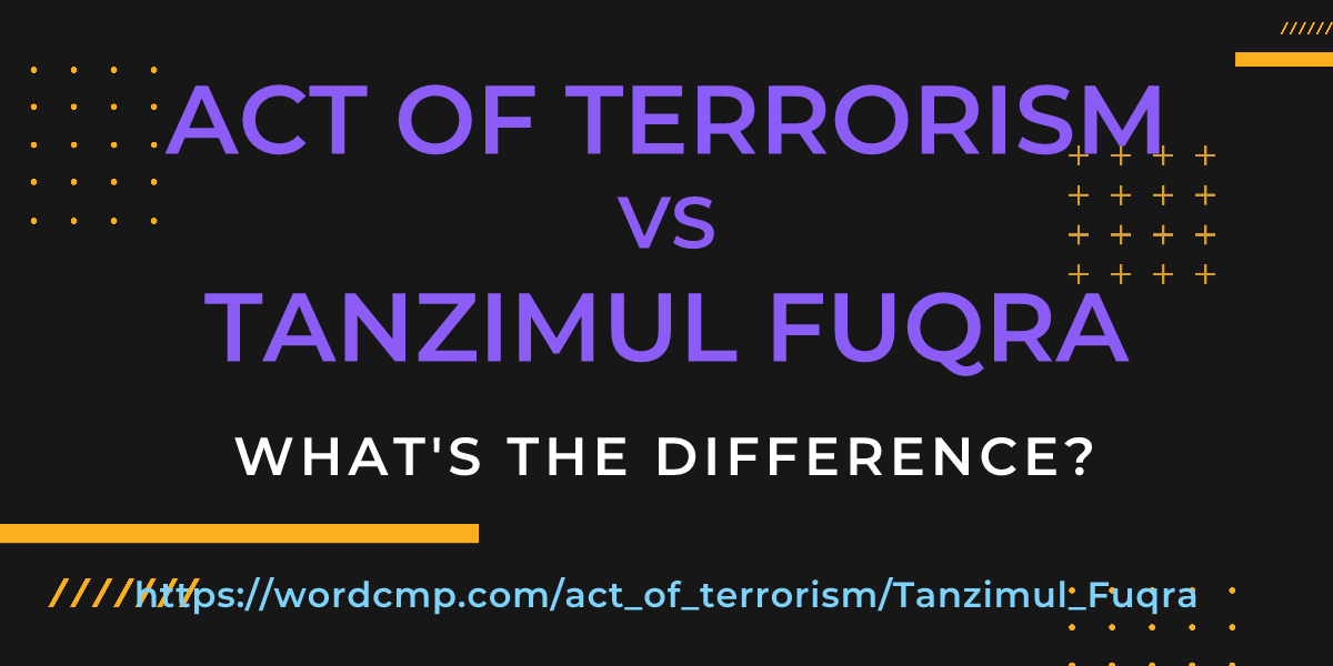 Difference between act of terrorism and Tanzimul Fuqra