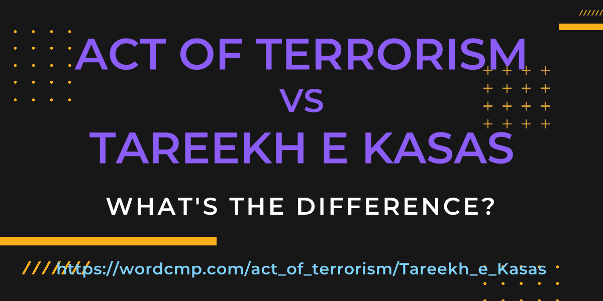 Difference between act of terrorism and Tareekh e Kasas