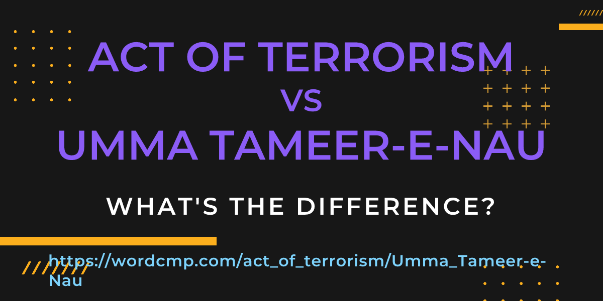 Difference between act of terrorism and Umma Tameer-e-Nau