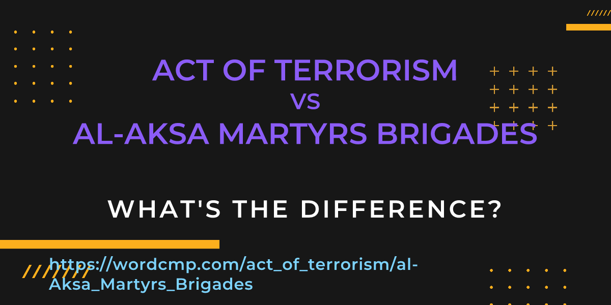 Difference between act of terrorism and al-Aksa Martyrs Brigades