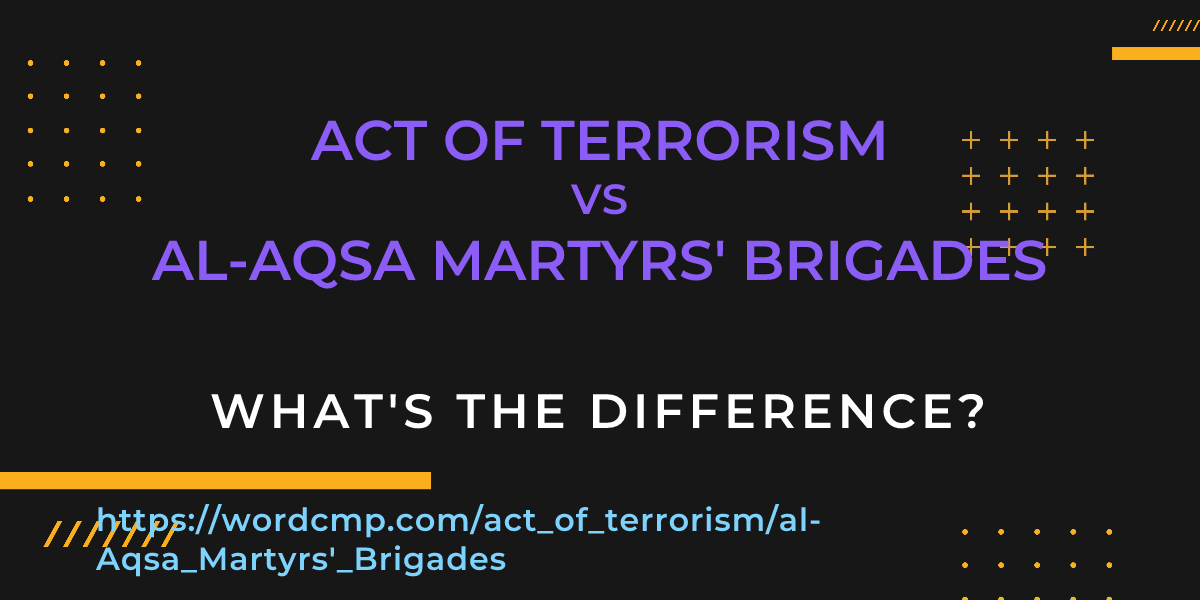 Difference between act of terrorism and al-Aqsa Martyrs' Brigades