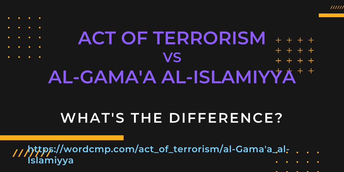 Difference between act of terrorism and al-Gama'a al-Islamiyya