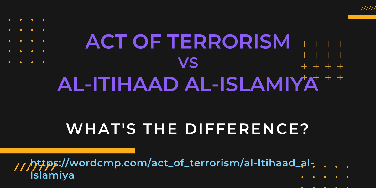 Difference between act of terrorism and al-Itihaad al-Islamiya