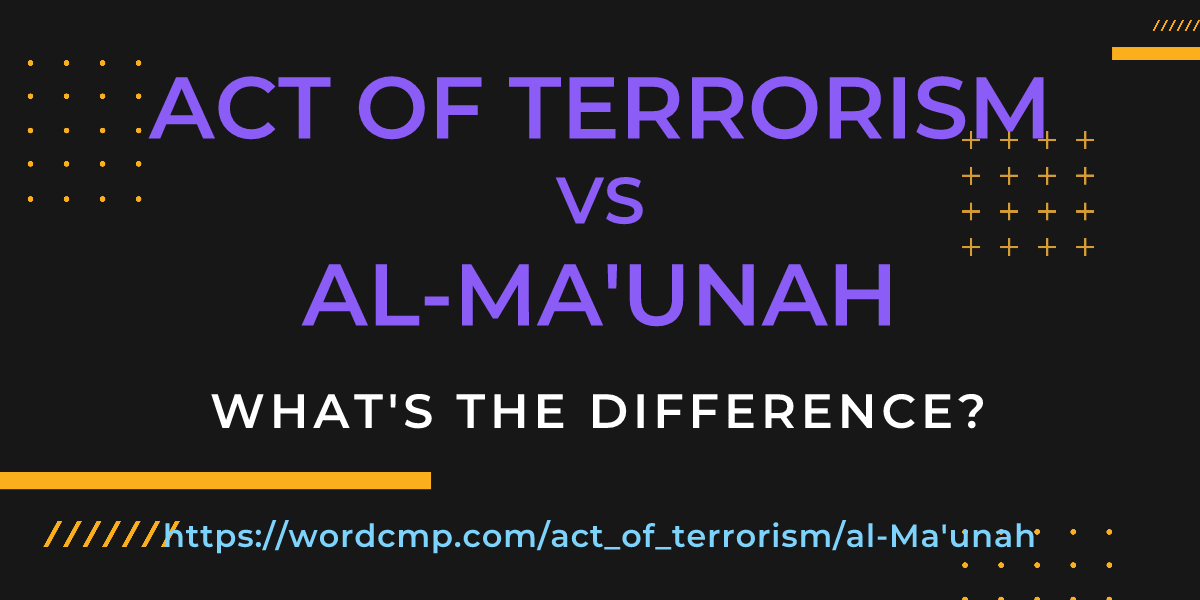 Difference between act of terrorism and al-Ma'unah