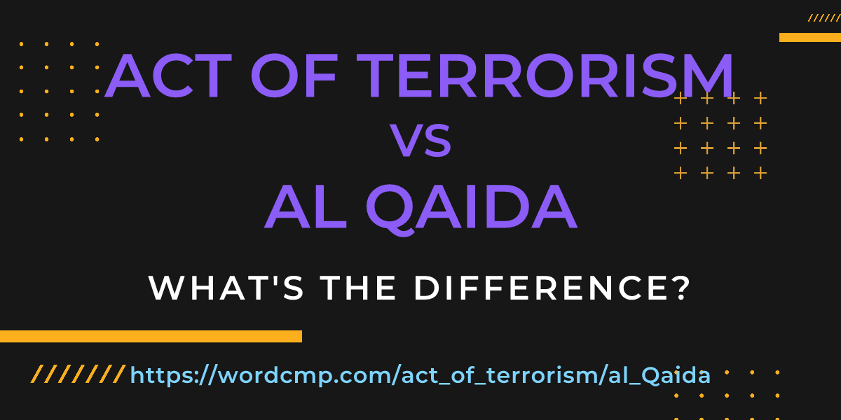 Difference between act of terrorism and al Qaida