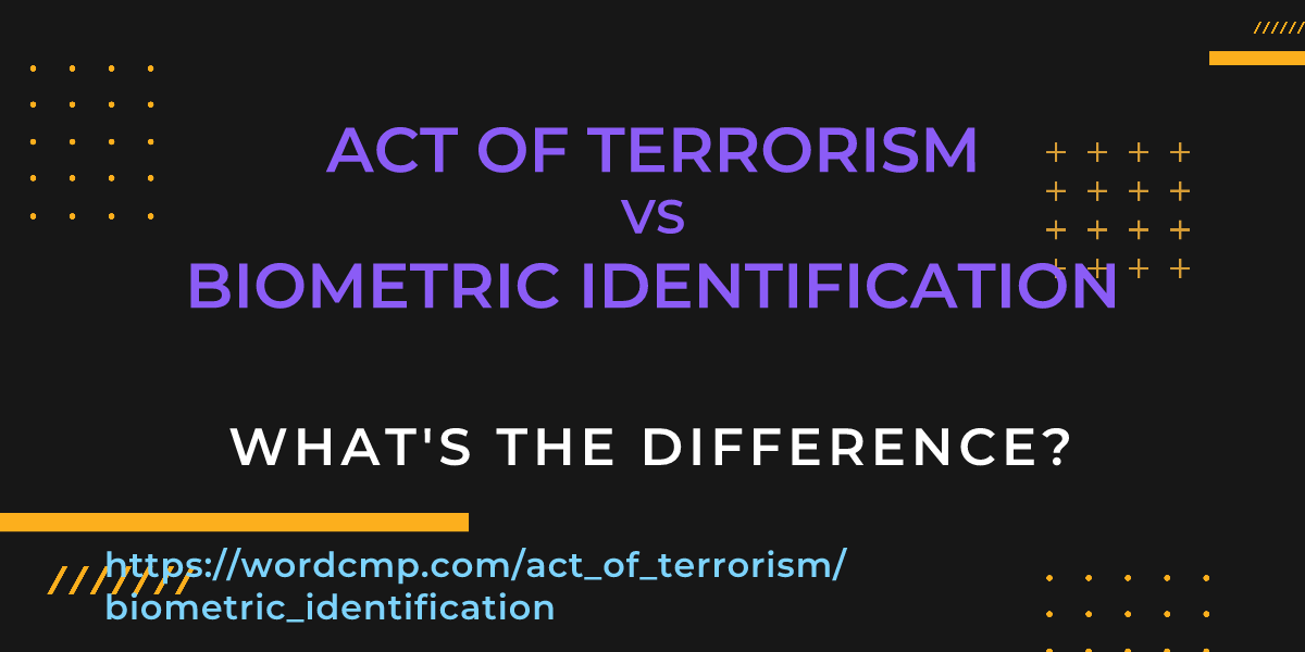 Difference between act of terrorism and biometric identification