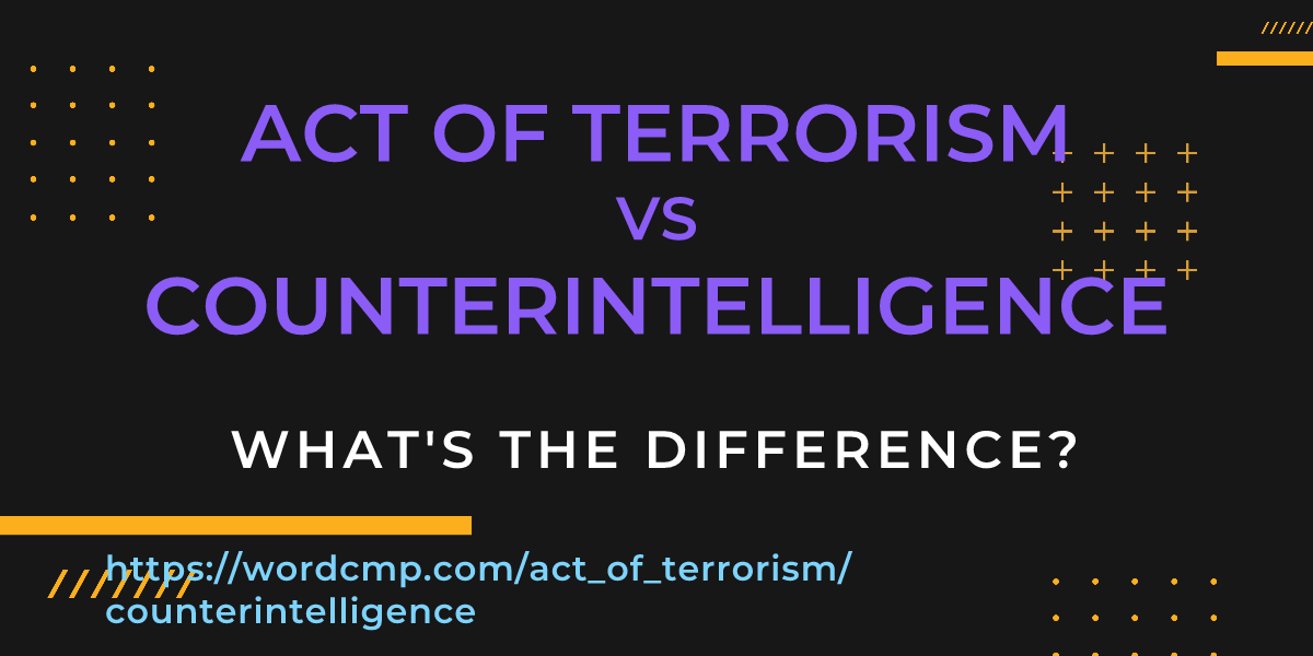 Difference between act of terrorism and counterintelligence