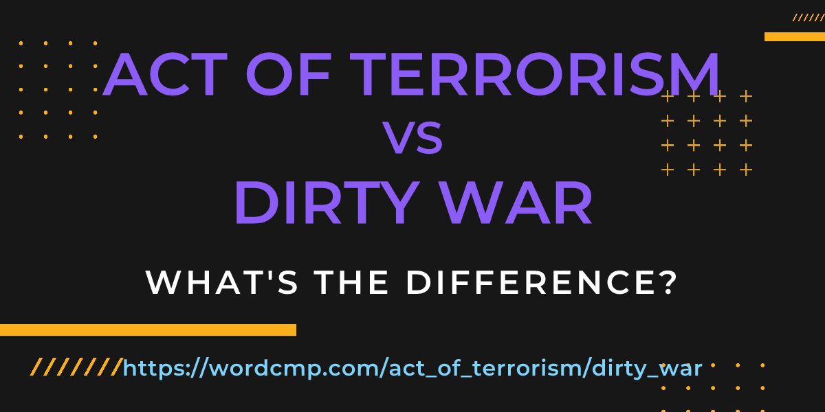 Difference between act of terrorism and dirty war