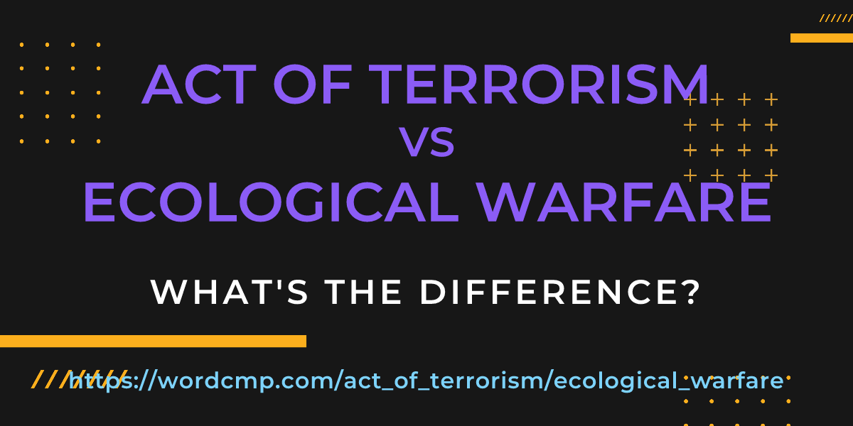 Difference between act of terrorism and ecological warfare