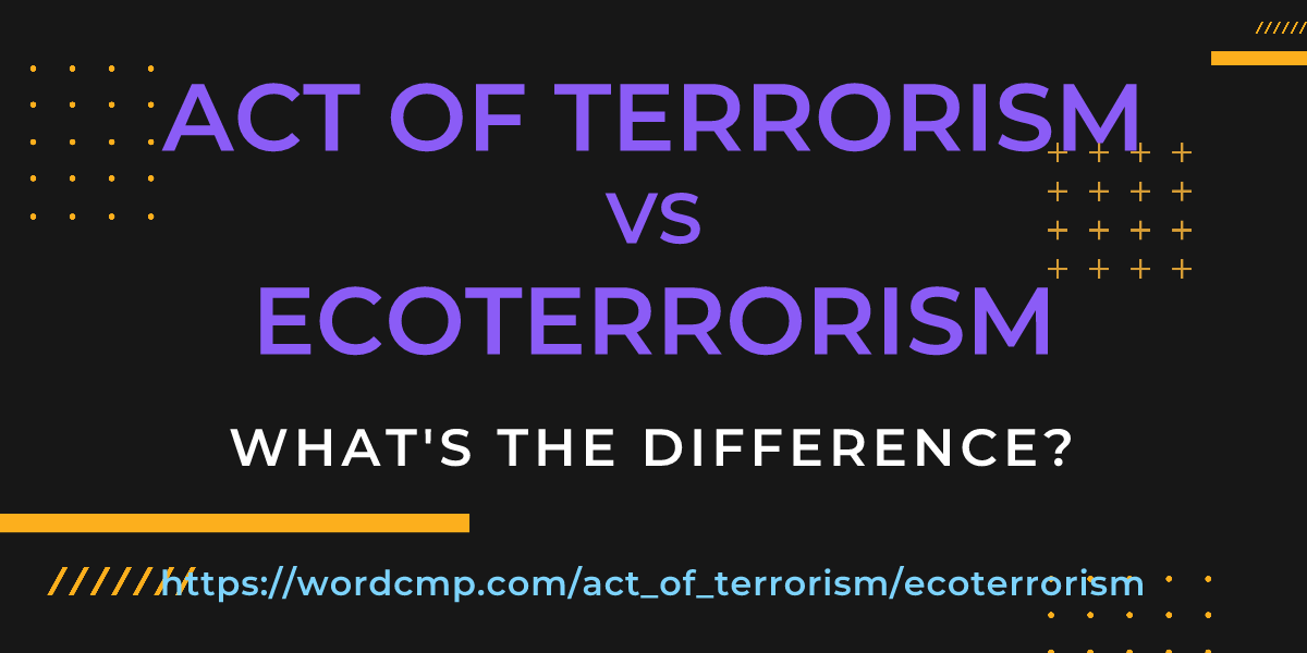 Difference between act of terrorism and ecoterrorism
