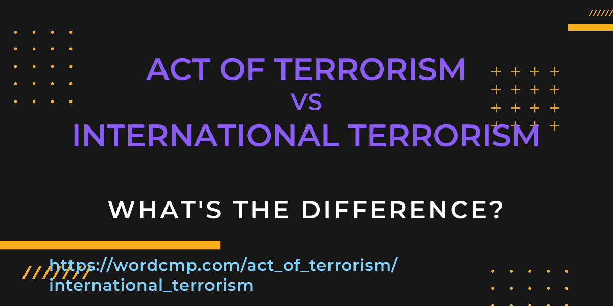 Difference between act of terrorism and international terrorism