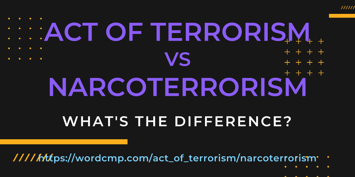 Difference between act of terrorism and narcoterrorism