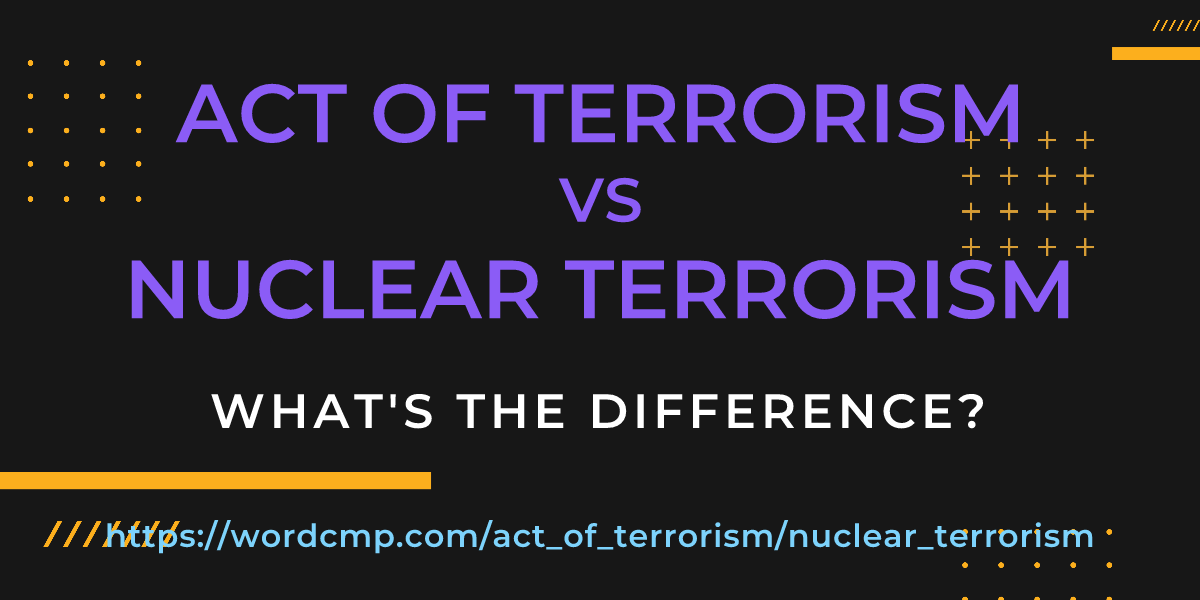 Difference between act of terrorism and nuclear terrorism