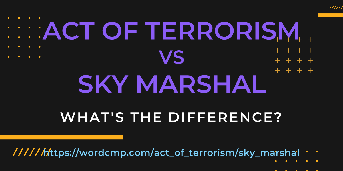 Difference between act of terrorism and sky marshal
