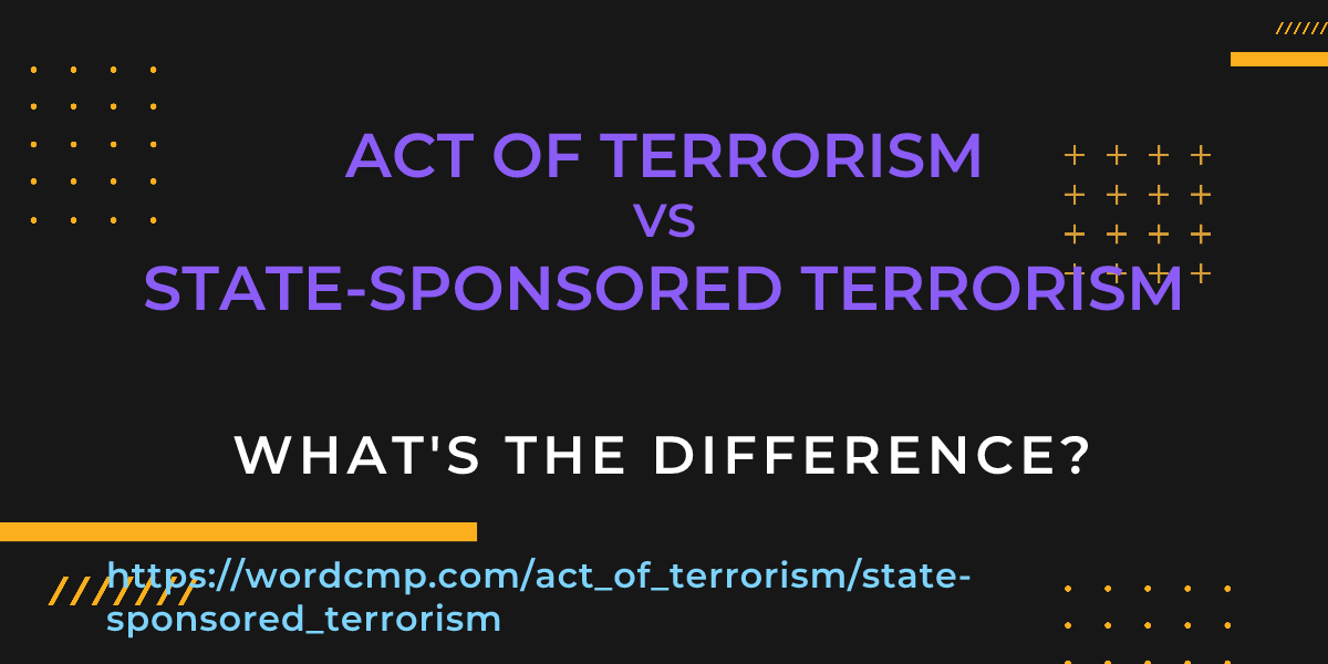 Difference between act of terrorism and state-sponsored terrorism