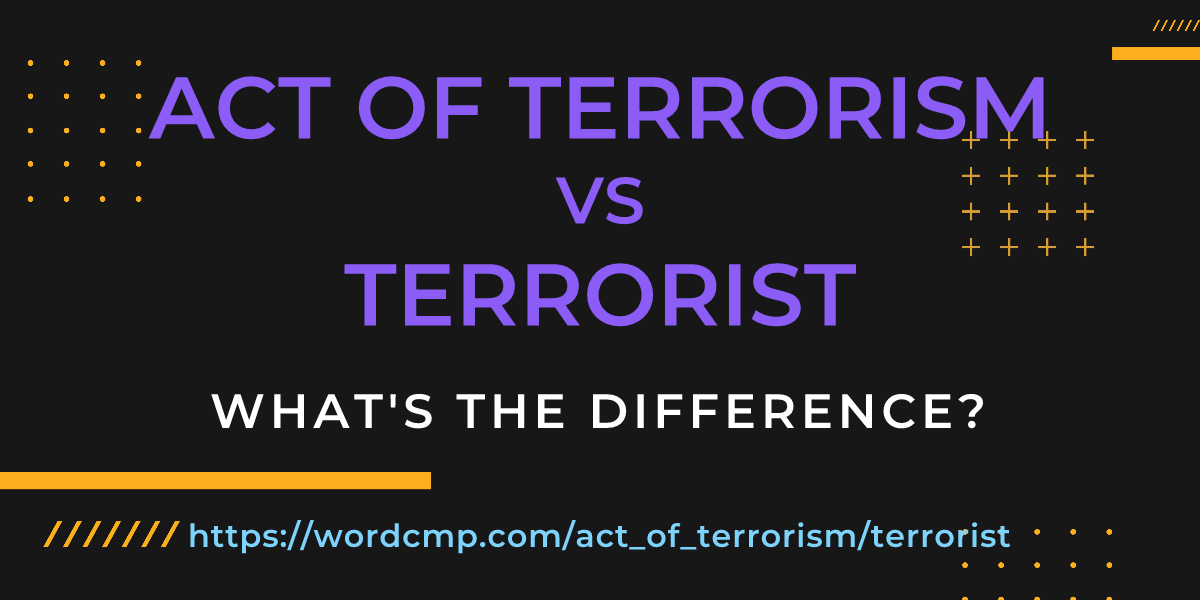 Difference between act of terrorism and terrorist