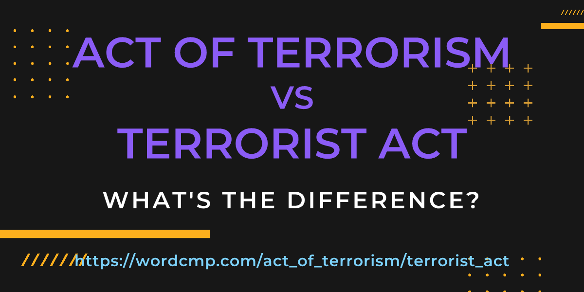 Difference between act of terrorism and terrorist act