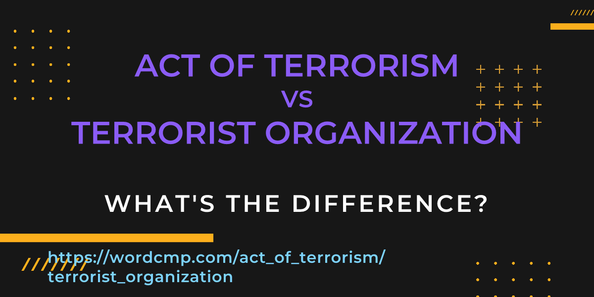 Difference between act of terrorism and terrorist organization