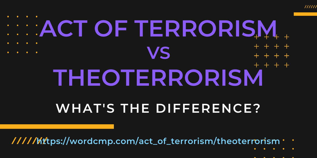 Difference between act of terrorism and theoterrorism