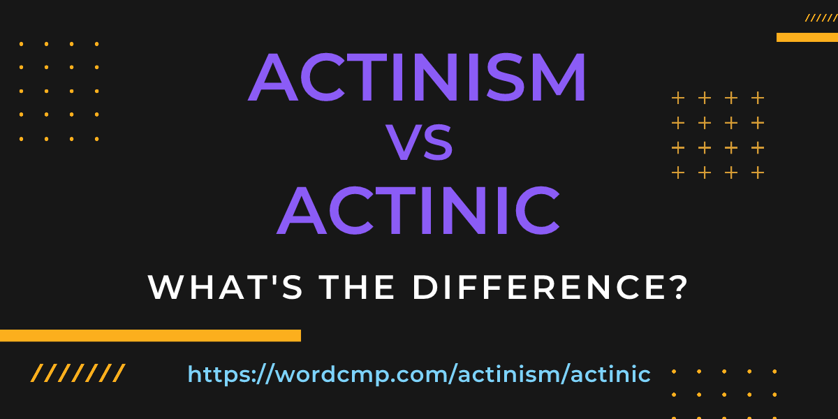 Difference between actinism and actinic