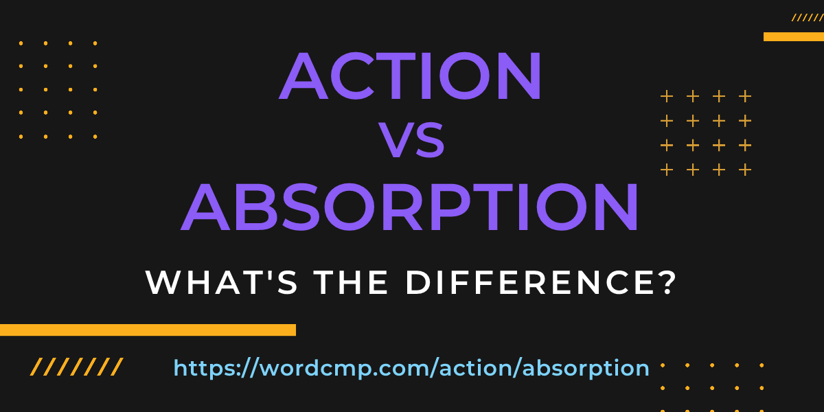Difference between action and absorption