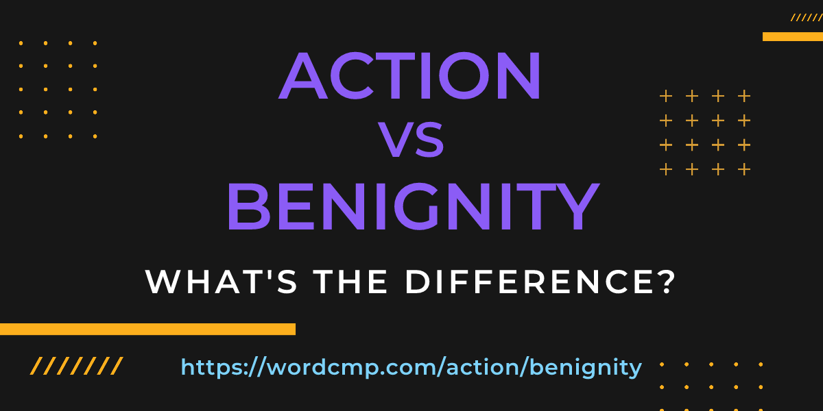 Difference between action and benignity